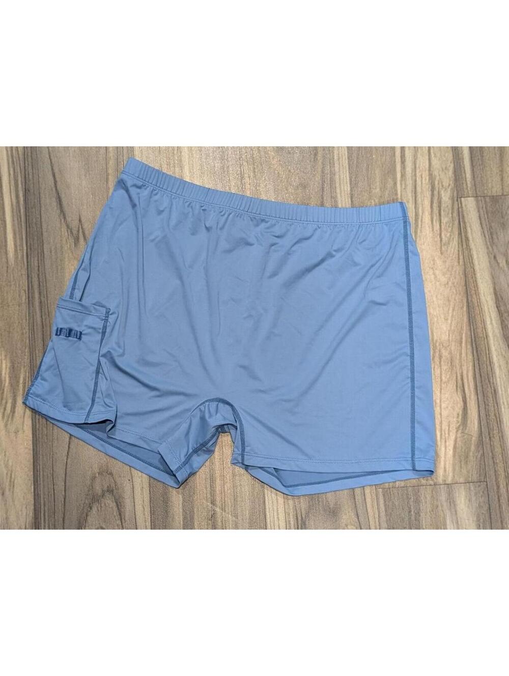 Light Blue Athletic Shorts with Side Pocket